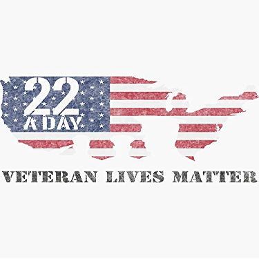 22 Veterans A Day Shirt Military Veteran PTSD Awareness Sticker - Sticker Graphic - Waterproof - Fade Resistant Die Cut