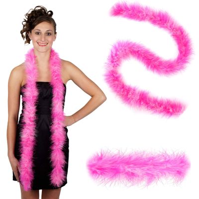ZUCKER Marabou Feather Boas - Fluffy Costume Accessories, for Halloween Party, Carnival, Crafts, Dancing - Pink Mix - 3-Pack