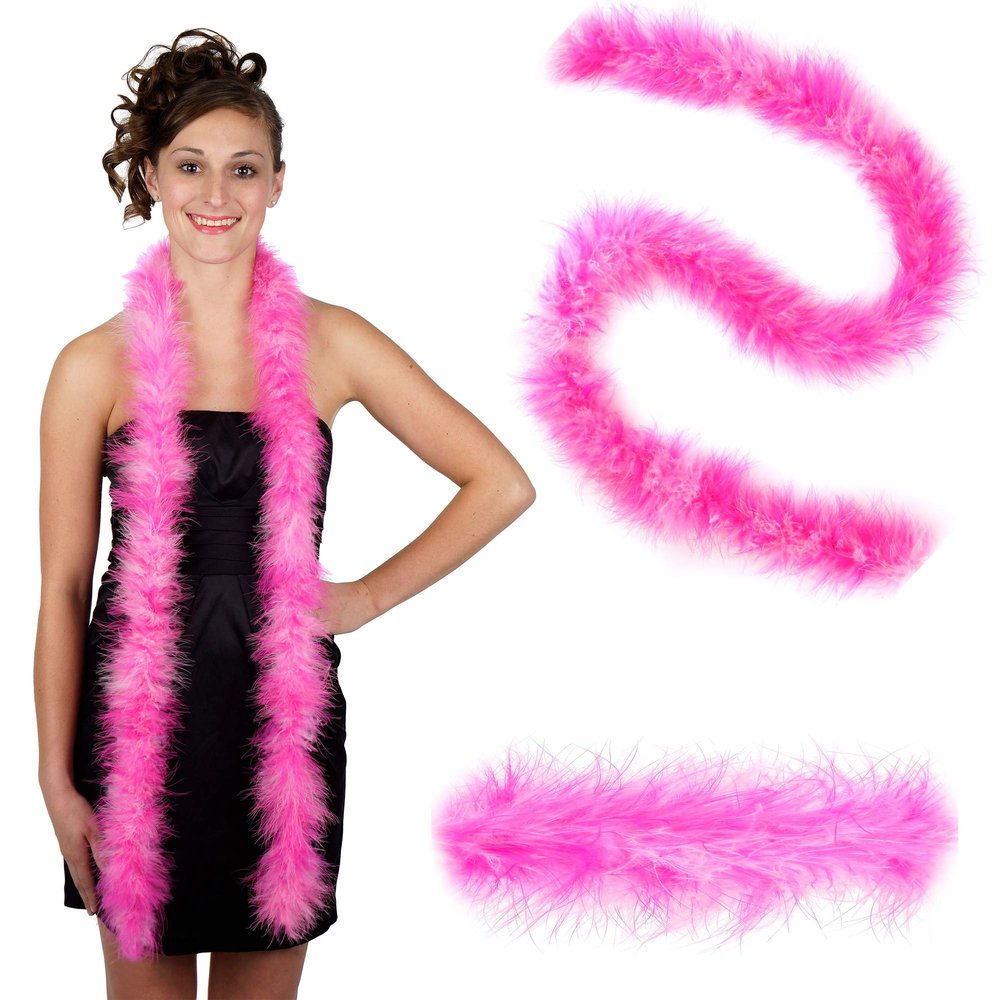 ZUCKER Marabou Feather Boas - Fluffy Costume Accessories, for Halloween Party, Carnival, Crafts, Dancing - Pink Mix - 3-Pack