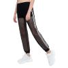 Moggemol Girls Mesh Patchwork 2-Stripes Sports Pants Joggers Sweatpants for Workout Running Training Black 8 view 2