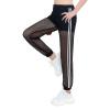 Moggemol Girls Mesh Patchwork 2-Stripes Sports Pants Joggers Sweatpants for Workout Running Training Black 8 view 3