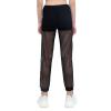 Moggemol Girls Mesh Patchwork 2-Stripes Sports Pants Joggers Sweatpants for Workout Running Training Black 8 view 4