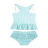 YONGHS Toddler Baby Girls Summer Swimsuit Ruffle Swimwear Bikini Tankini Set Two Piece Bathing Suits Mint Green 1-2 Years view 2