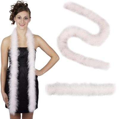 ZUCKER Marabou Feather Boas - Fluffy Costume Accessories, for Halloween Party, Carnival, Crafts, Dancing - Light Pink - 3-Pack