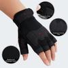 FIORETTO Fingerless Gloves for Airsoft Shooting Half Finger Hunting Hiking Cycling Driving Motorcycle Climbing Work Gloves Black Medium view 2