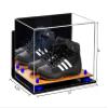 Better Display Cases Acrylic Kids Shoes Display Case - Medium Rectangle Box with Mirror Case, Navy Blue Risers, Wall Mount and Wood Base 12" x 8.25" x 8" (V41/A004) view 2