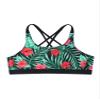 Kaerm Kids Girls Print Criss Cross Sport Training Bra Backless Straps Gym Workout Crop Top Sportwear Hibiscus Red 6 view 1