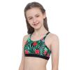 Kaerm Kids Girls Print Criss Cross Sport Training Bra Backless Straps Gym Workout Crop Top Sportwear Hibiscus Red 6 view 4