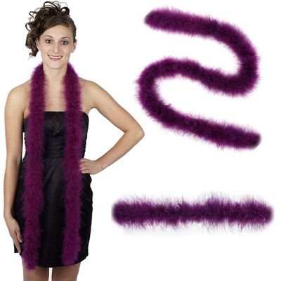 ZUCKER Marabou Feather Boas - Fluffy Costume Accessories, for Halloween Party, Carnival, Crafts, Dancing - Purple- 3-Pack