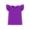 LYSMuch Toddler Baby Girls Ruffle Sleeve Shirt Plain Solid Sleeveless Tshirt Top Blouse Kids Casual Clothes(Dark Purple, 3-4T) view 1