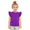LYSMuch Toddler Baby Girls Ruffle Sleeve Shirt Plain Solid Sleeveless Tshirt Top Blouse Kids Casual Clothes(Dark Purple, 3-4T) view 2