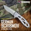 Motovecor Steinbrucke Pocket knife with 3.1- EDCFolding Knife 9Cr18Mov High Performance Stainless Steel Partially Serrated Blade with Reversible Clip,3.3Oz Titanium coated 60-61 HRC view 2