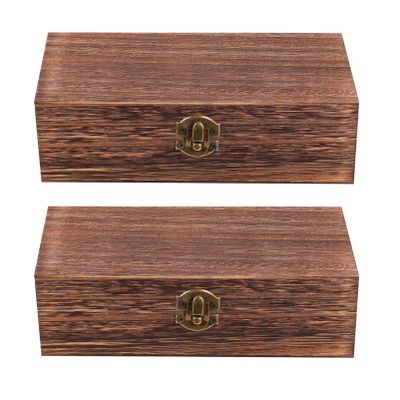 Cabilock 1set Retro Wooden Oblong Storage Boxes Creative Jewelry and Item Packing for Home Decoration Vintage Style Keepsake Storage