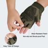 FIORETTO Fingerless Gloves for Airsoft Shooting Half Finger Hunting Hiking Cycling Driving Motorcycle Climbing Work Gloves Green Medium view 3