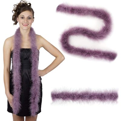 ZUCKER Marabou Feather Boas - Fluffy Costume Accessories, for Halloween Party, Carnival, Crafts, Dancing - Amethyst - 3-Pack