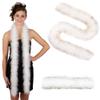 ZUCKER Marabou Feather Boas - Fluffy Costume Accessories, for Halloween Party, Carnival, Crafts, Dancing - White/Gold Lurex - 3 Pack view 1
