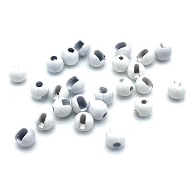 Mopflies.com Slotted Tungsten Beads (White, 3.3mm) -100 Count