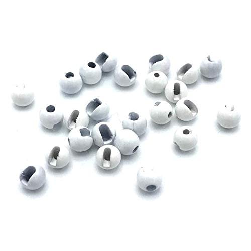 Mopflies.com Slotted Tungsten Beads (White, 3.3mm) -100 Count