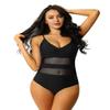 renvena Women One Piece Swimwear V Neck Beachwear Halter Tummy Control Bathing Suit Swimsuit Summer Outfits Black Small view 1