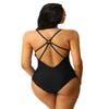 renvena Women One Piece Swimwear V Neck Beachwear Halter Tummy Control Bathing Suit Swimsuit Summer Outfits Black Small view 4