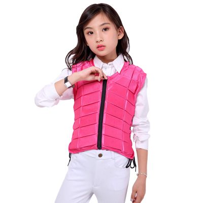 UNISTRENGH Unisex Kids Equestrian Protective Vest EVA Padded Safety Horse Riding Protective Gear Body Protector Guard Shock Absorption Waistcoat (Pink, CS)