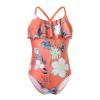 CHICTRY Kids Girls Floral Printed Ruffles Cirss Cross Back One Piece Swimsuit Bathing Suit Beachwear Orange 6 view 1