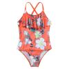 CHICTRY Kids Girls Floral Printed Ruffles Cirss Cross Back One Piece Swimsuit Bathing Suit Beachwear Orange 6 view 3