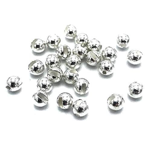 Mopflies.com Slotted Tungsten Beads (Silver, 3.3mm) -100 Count