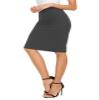 EXCHIC Women's High Waist Bodycon Pencil Skirt Stretchy Knee Length Midi Skirts for Busines Casual (Heather Grey, XX-Large) view 4