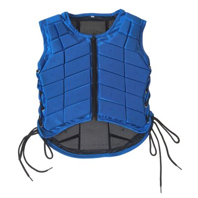 UNISTRENGH Unisex Kids Equestrian Protective Vest EVA Padded Safety Horse Riding Protective Gear Body Protector Guard Shock Absorption Waistcoat (Blue, CM)