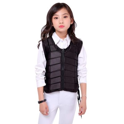 UNISTRENGH Unisex Kids Equestrian Protective Vest EVA Padded Safety Horse Riding Protective Gear Body Protector Guard Shock Absorption Waistcoat (Black, CS)