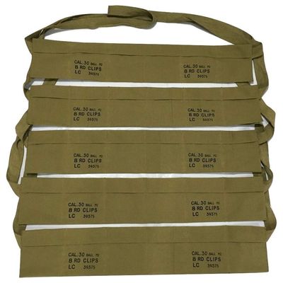 (Pack of 5) WWII US Army Cotton Cloth Bandolier for M1 Garand Cotton Cloth Cover - US Olive Color