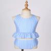 Yeahdor Baby Girls Two Piece Swimsuit Striped Ruffles Tank Top with Bottoms Beach Bathing Suit Blue 1-2 view 3