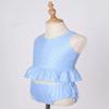 Yeahdor Baby Girls Two Piece Swimsuit Striped Ruffles Tank Top with Bottoms Beach Bathing Suit Blue 1-2 view 4