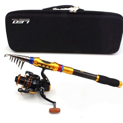 H/A ZYHYD 1.8m-3.6m Portable Telescopic Fishing Rod, Fishing Reel and Fishing Rod Bag Combination Set, Shore-Throwing Fishing Reel and Fishing line Combination, Travel Fishing Tackle ZYHYD