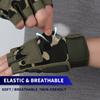 FIORETTO Fingerless Gloves for Airsoft Shooting Half Finger Hunting Hiking Cycling Driving Motorcycle Climbing Work Gloves 2 Pairs(Black+Green Camo) Large view 4