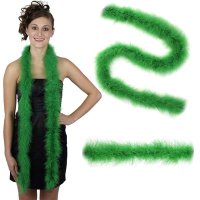 ZUCKER Marabou Feather Boas - Fluffy Costume Accessories, for Halloween Party, Carnival, Crafts, Dancing - Kelly - 3-Pack