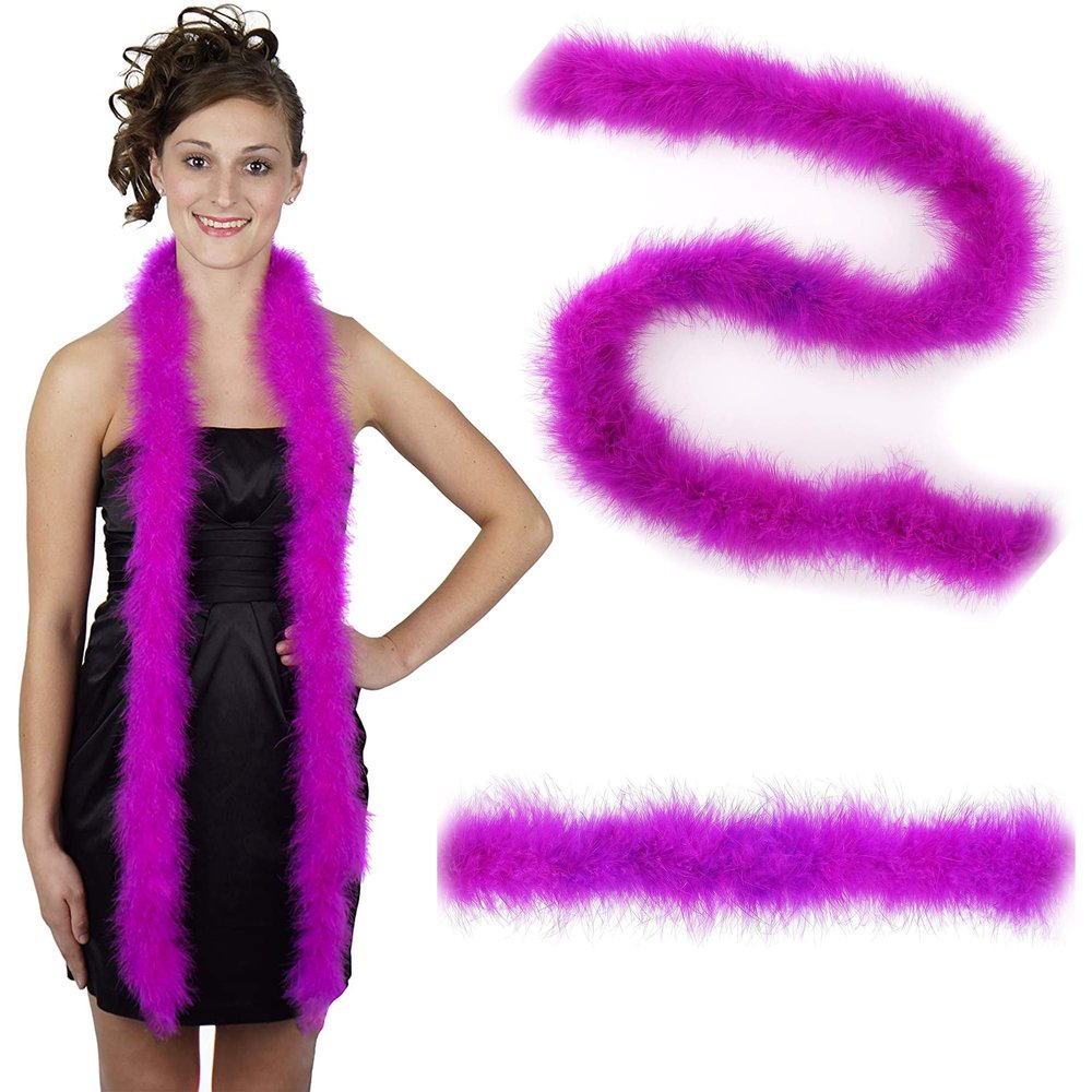 ZUCKER Marabou Feather Boas - Costume Accessories, for Halloween Party, Carnival, Crafts, Dancing - Very Berry - 3-Pack