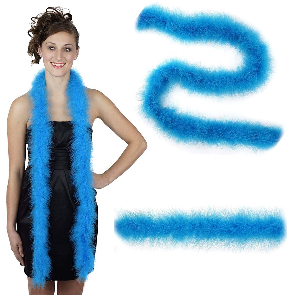 ZUCKER Marabou Feather Boas - Costume Accessories, for Halloween Party, Carnival, Crafts, Dancing - Dark Turquoise - 3-Pack