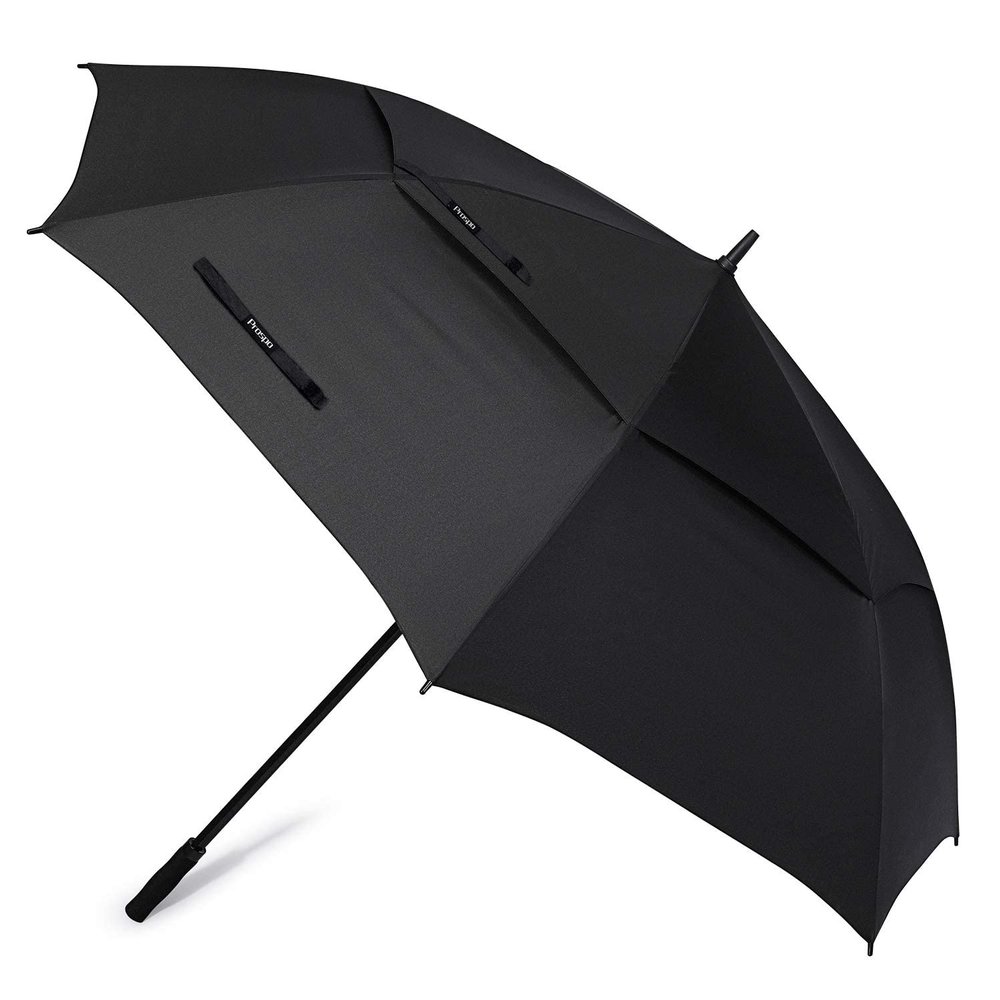 Prospo 72 Inch Huge Golf Umbrella Windproof Large Umbrella Automatic Open With Double Canopy for Men and Family Vented Waterproof (Black XL)