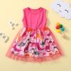 Digood Girls Dress&Skirt,Toddler Kids Baby Girls Sleeveless Patchwork Dinosaur Tulle Dress Party Press,for Kids Eaer Day Feival Birthday Gifts(Pink,5-6 Years),pink view 3