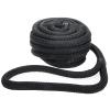 Amarine Made Dock Line, 1" X 35' Double Braided Thick Nylon Dock & Boat Ropes, 20" Loop, 130kN Load Capacity, Black view 1