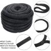 Amarine Made Dock Line, 1" X 35' Double Braided Thick Nylon Dock & Boat Ropes, 20" Loop, 130kN Load Capacity, Black view 3