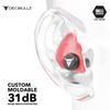 Decibullz Custom Molded Earplugs Pro Pack (Red) Bundle view 3