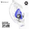 Decibullz Custom Molded Earplugs Pro Pack (Blue) Bundle view 3