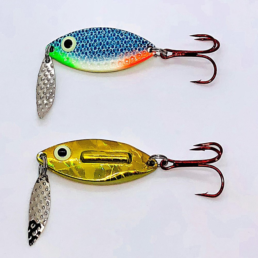PK Rattle Spoon - Gold Hologram Back - 1/4 oz/Blue White Glow