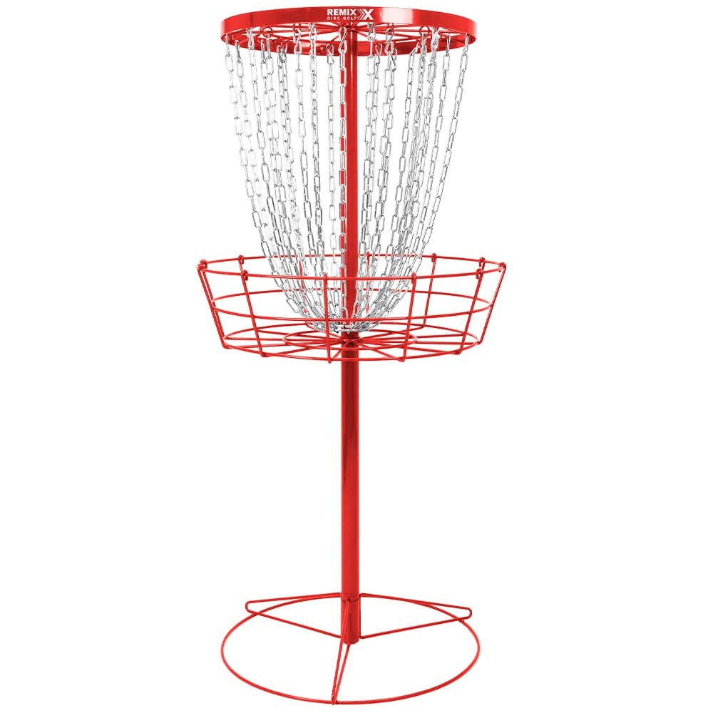 Remix Deluxe 24-Chain Practice Basket for Disc Golf - Red