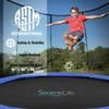SereneLife 8FT Trampoline Outdoor Heavy-Duty Backyard Trampoline for Kids and Adults with Wide Jumping Surface, Stable L-Shaped Legs, Safety Net, Supports 264 lbs.,ASTM Approved, 96 x 94 IN view 2
