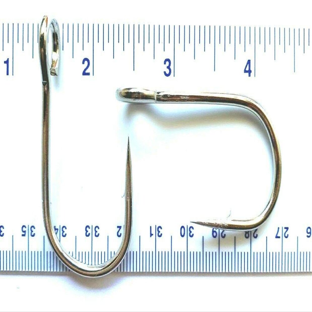 500 Gerry's Tackle 9171 6X Strong Nickel Plated Open Eye Siwash Hooks Size 6/0