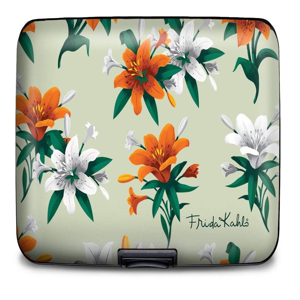 Monarque RFID Secure Armored Wallet (Frida Kahlo Tiger Lily Mint)